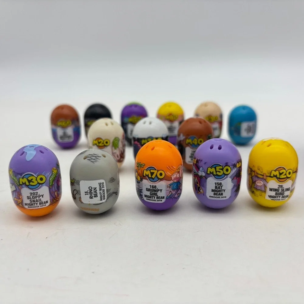 Mighty Beanz Lot of 17 with Storage Capsule Skeleton Barber Bat Sloppy Potter